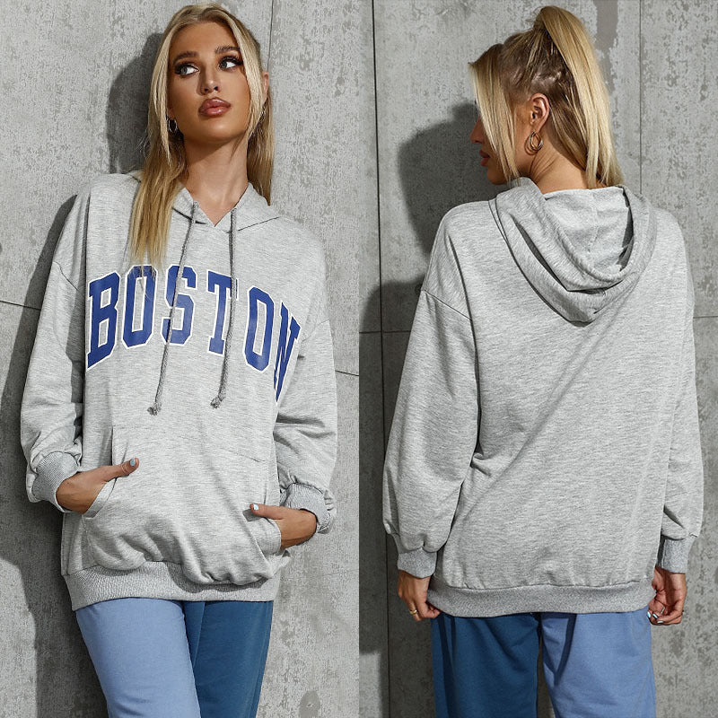 Autumn Casual Hooded Letters for Women