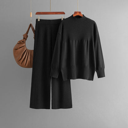 Idle Crew Neck Split Sweater Women Autumn Winter Korean Loose Soft Glutinous Two Piece Dress of Knitted Sweater