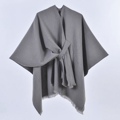 Frauen Schal Minimalistischen Monochrome Schrägen Riemen Cape Mantel