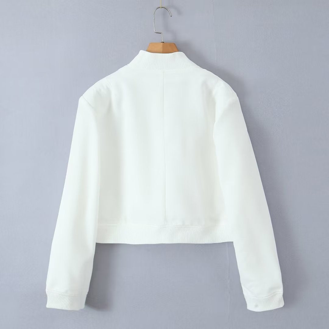 Women's Fashion Casual Round Neck Long Sleeve Jacket