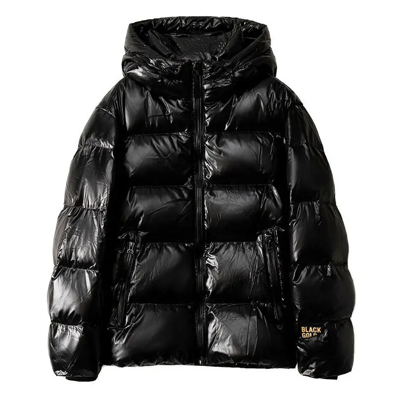 290g White Goose Down Down Jacket 2024 Spring Popular Black Gold Hooded Casual Short Jacket for Men and Women