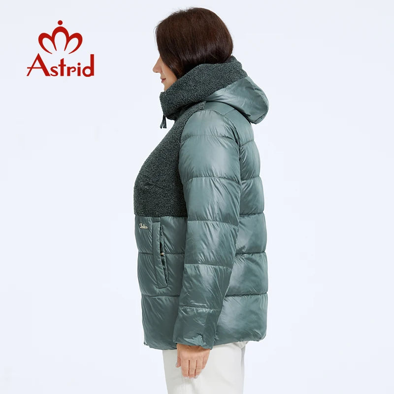 Astrid 2023 Winter Women's Jacket Plus Size Parkas Women Clothing Faux Fur Tops Fashion Stitching Padded Coats Outerwear 10003