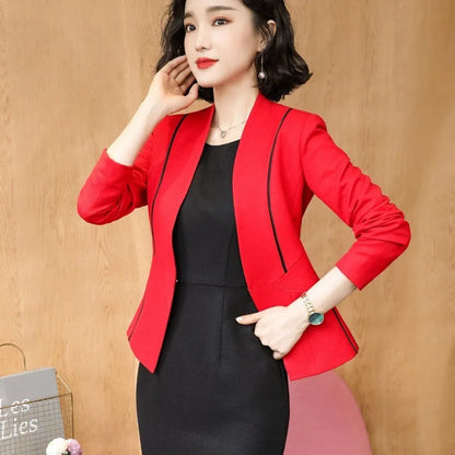 2022 Blanc Femmes Robe Formelle Costume Dames Élégantes Tenue De Bureau Blazer Costumes À Manches Longues Blazer Veste Robes De Grande Taille