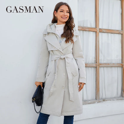 GASMAN 2023 marque de mode femmes printemps doudoune automne femmes manteau longue parka femmes vestes femme mince coton 8356