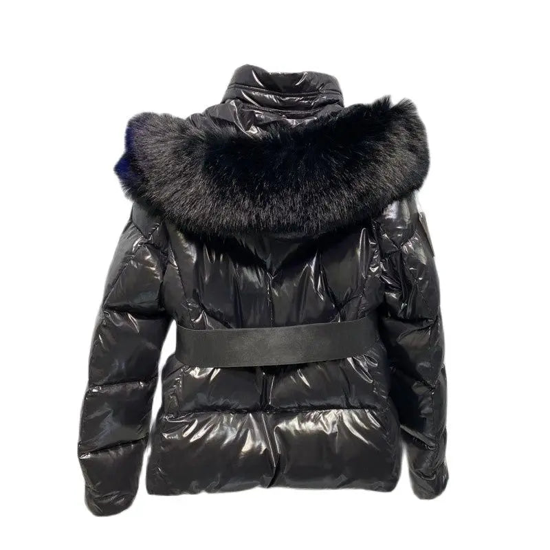 Women's Clothing Large fur collar detachable belted down jacket Winter New  NO.3