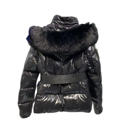 Women's Clothing Large fur collar detachable belted down jacket Winter New  NO.3