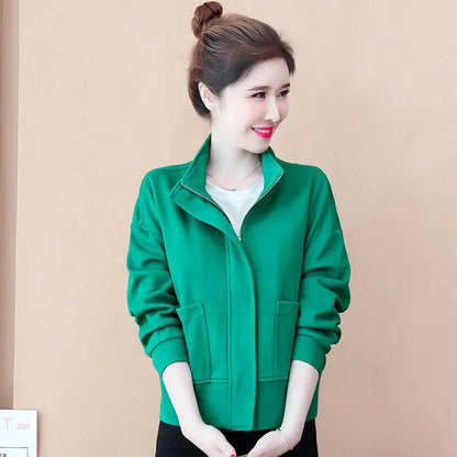 2023 New Spring Autumn Women's Sweater Loose Long Sleeve Short Coat Baseball Uniform Versatile Casual February August Jacket Top