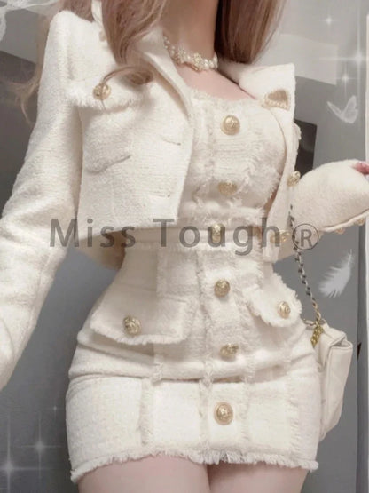 French Elegant Vintage Two Piece Set Women Patchwork Retro Mini Dress Suits Female Korean Fashion Chic Lace Party Set 2024 New