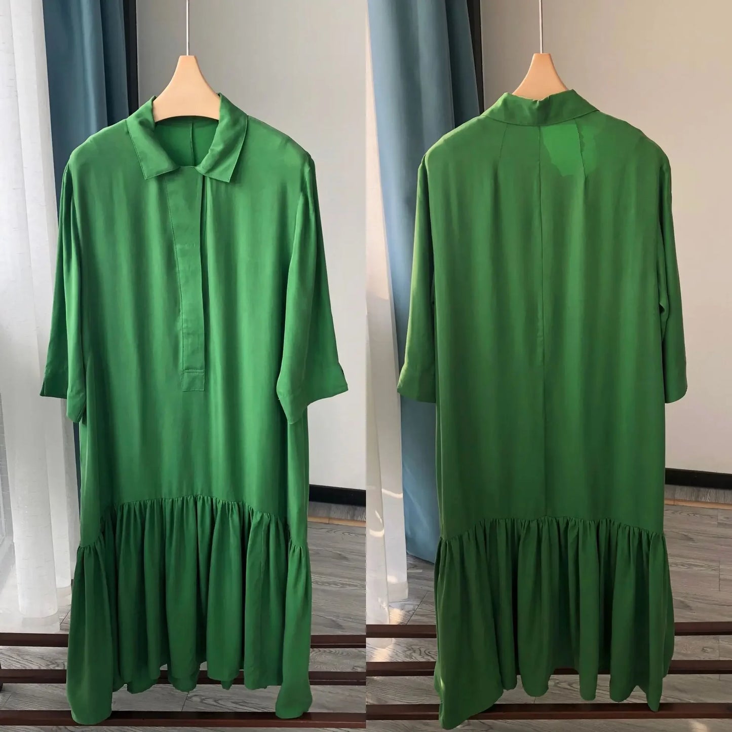 Robe ample pour femmes, Style de Niche britannique, peinture à l'huile rétro, vert, superbe et accrocheur, émeraude, cuivre, Spandex, coupe ample