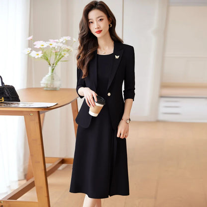 Costume élégant pour femmes professionnelles, Style minimaliste à la mode pour montrer le Style du lieu de travail, robe avec Blazer, nouveaux ensembles assortis