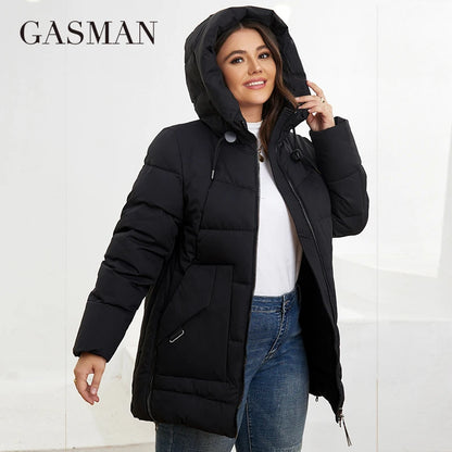 GASMAN New Fashion Down Jacket Women Plus Size Short Casual Hooded Big Pocket Parkas Female multicolor Coat Outwear GM-82172