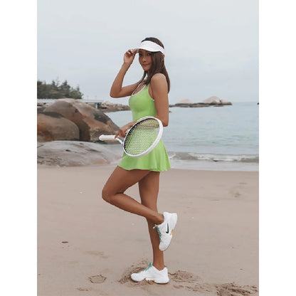 Gymdolphins Female One-piece Sports Dress Slim Fit Tennis Suit Hollow Waist Mini Dress For Women Outdoor Running Fitness Dresses