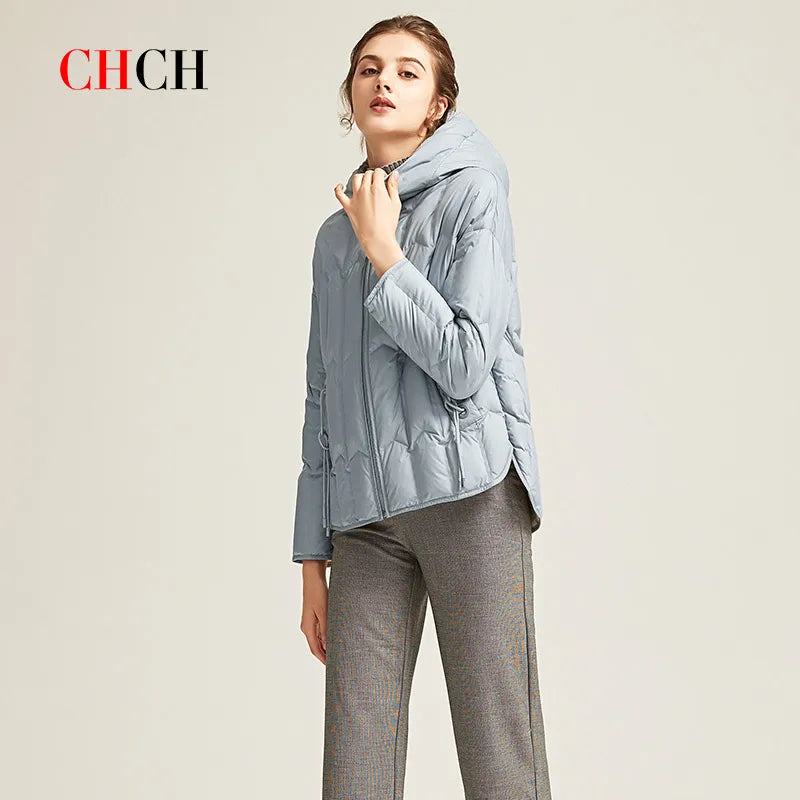 CHCH – manteau d'hiver de couleur Pure pour femme, veste en coton décontractée et à la mode, Parker chaude, nouvelle collection 2023