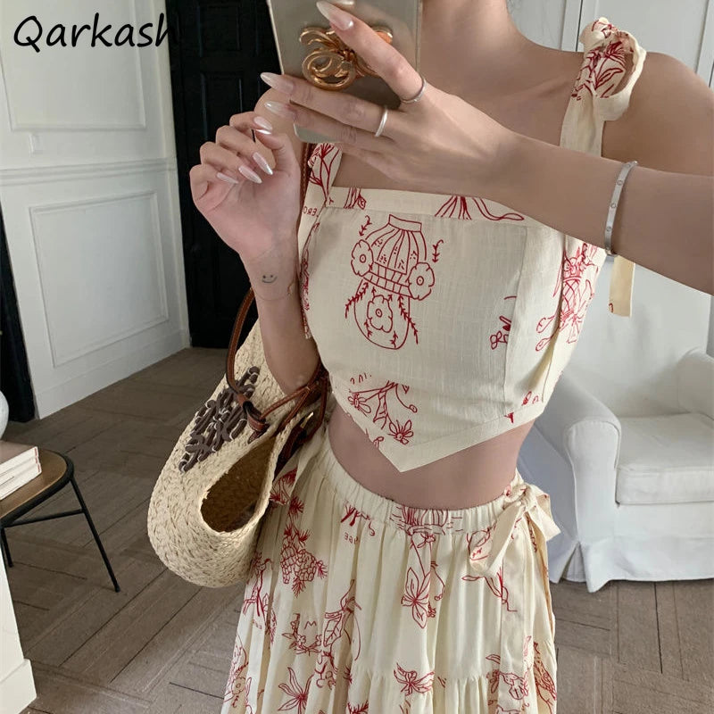 Ensemble de robe deux pièces pour femmes, jupe mi-longue taille haute, débardeur, fermeture éclair, haut court plissé, style coréen, Hotsweet filles, Slimfloral, confortable, été