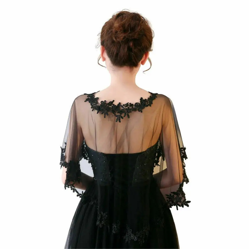 Fashion Lace Short Sleeve Shrug Bridal Wedding Elegant Cape Summer Casual Shawl Evening Dress Shawl Women Warps Scarf