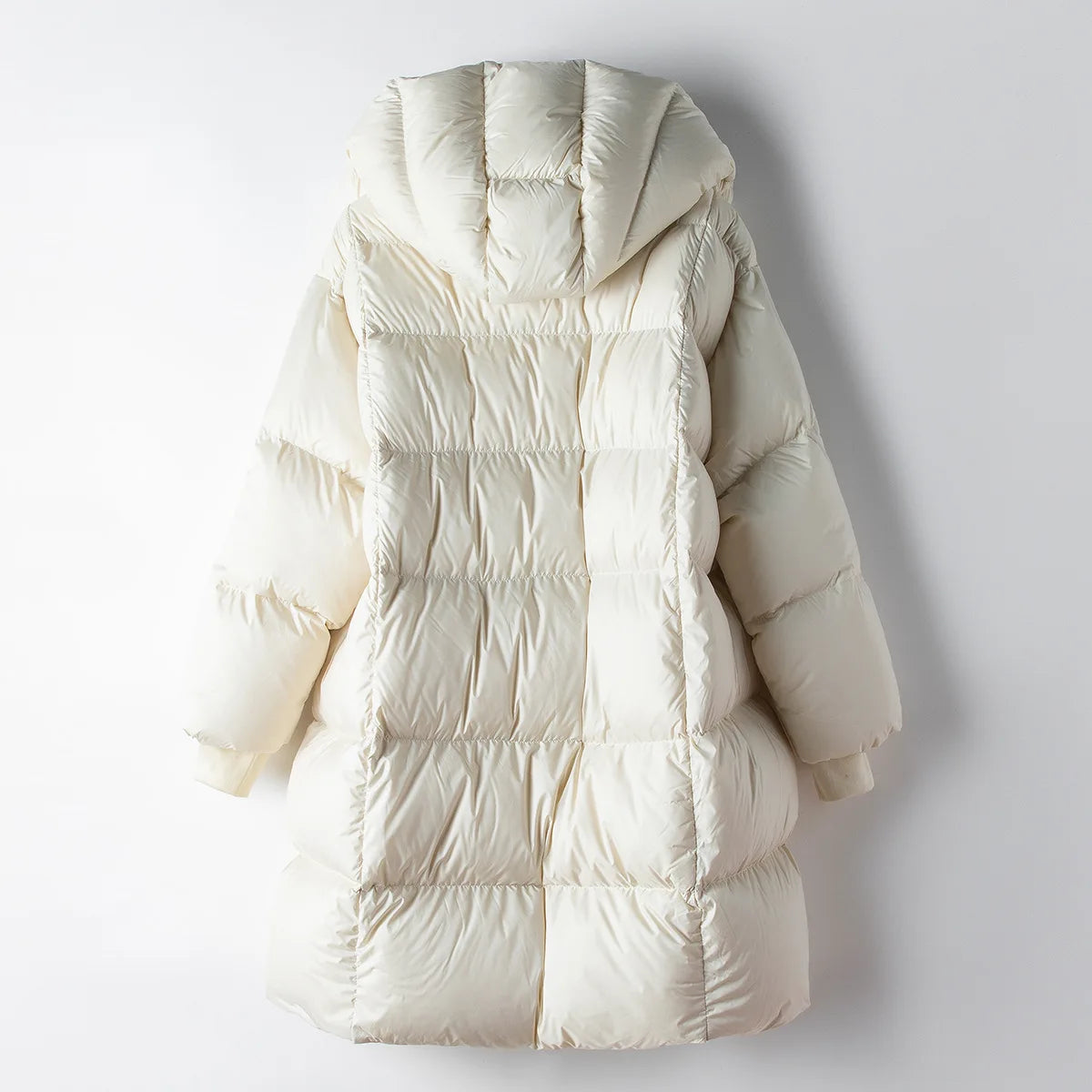 2024 Spring New Casual Hooded 90 White Goose Down Down Jacket Women's Simple Loose Korean Style Jacket