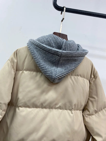 Veste en duvet d'oie perlée de style décontracté automne-hiver