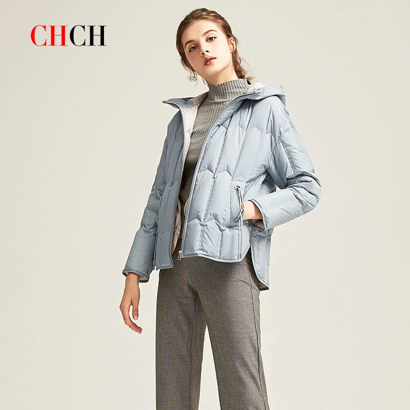 CHCH – manteau d'hiver de couleur Pure pour femme, veste en coton décontractée et à la mode, Parker chaude, nouvelle collection 2023