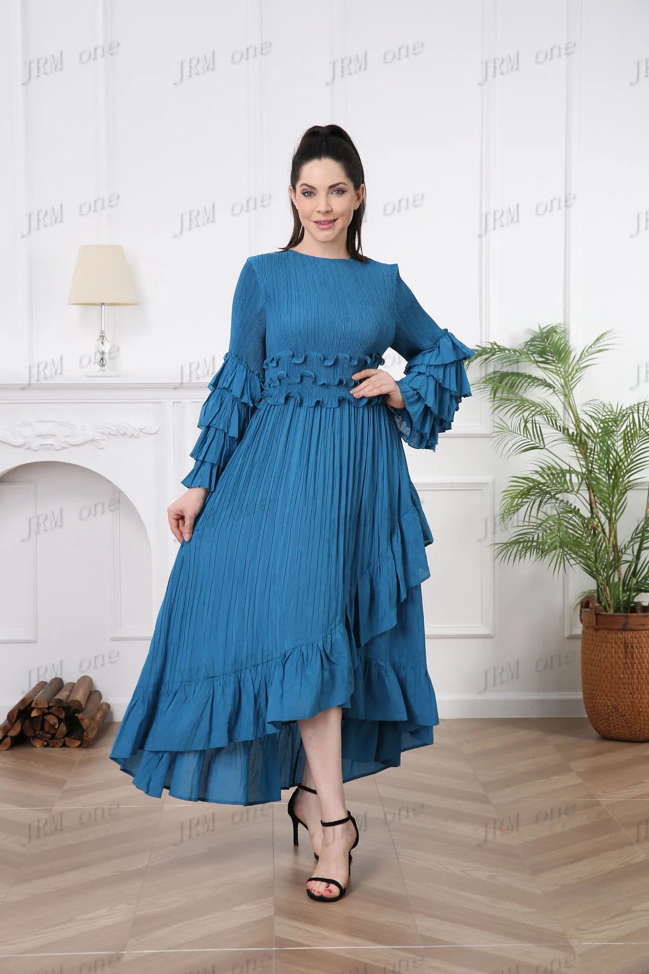 Robe plissée à manches longues pour femmes, style Boho, décontractée, élégante, de luxe, pour dames, dernière robe d'église modeste, 2024