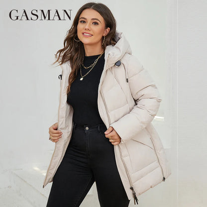 GASMAN New Fashion Down Jacket Women Plus Size Short Casual Hooded Big Pocket Parkas Female multicolor Coat Outwear GM-82172