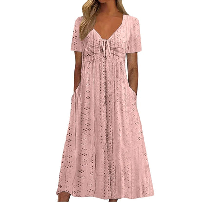 Women's Summer Dresses Casual  Sundress Loose  Flowy   Midi-Dresses With Pockets vestidos de verano para mujer 2024 신상원피스