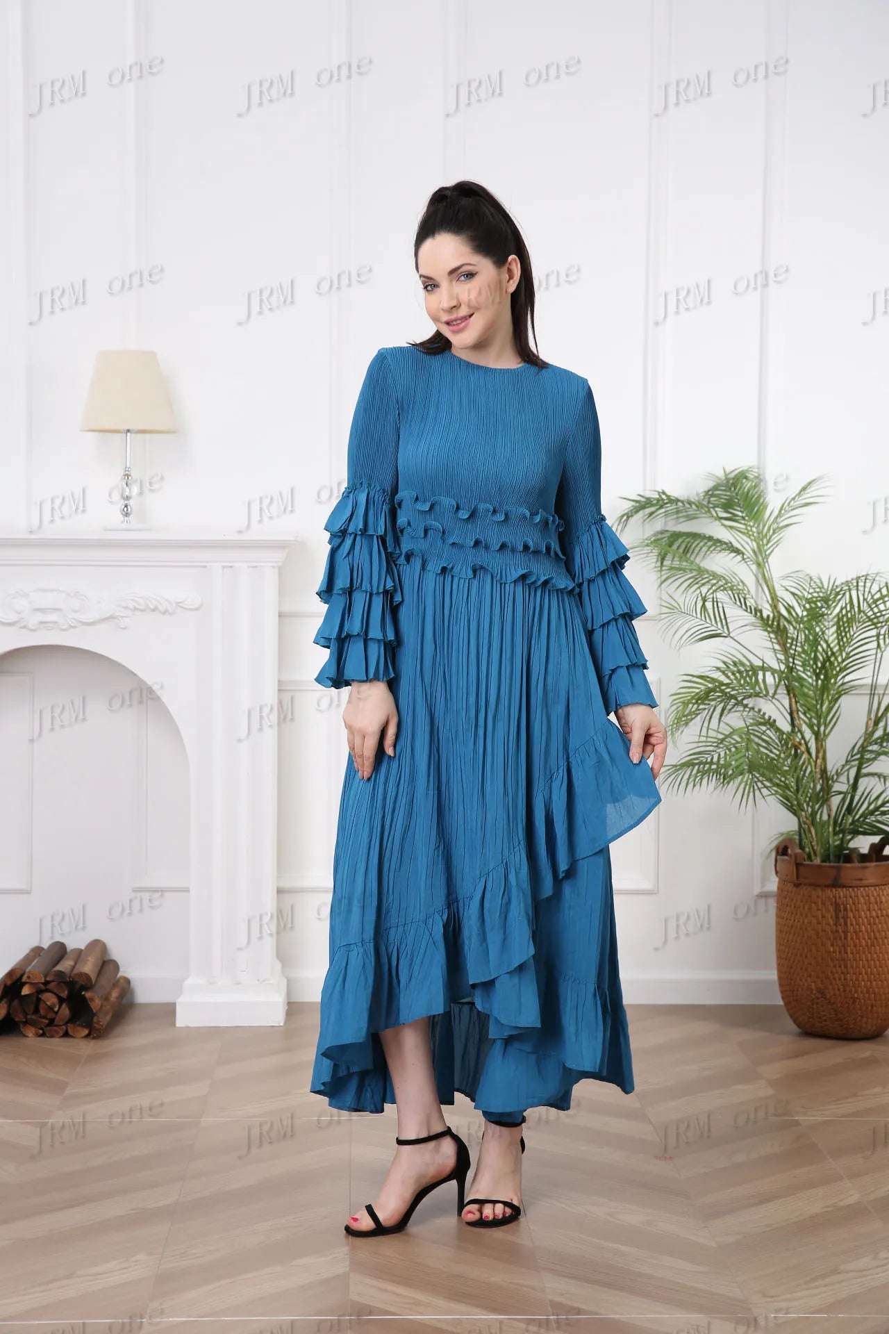 Robe plissée à manches longues pour femmes, style Boho, décontractée, élégante, de luxe, pour dames, dernière robe d'église modeste, 2024