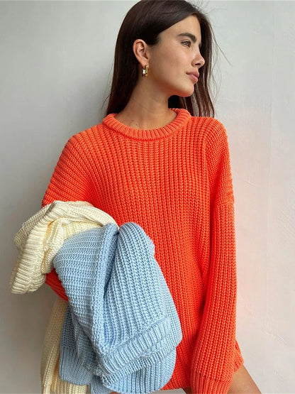 Kryptografische Herbst-Winter-Strickpullover aus Jersey für Damen, modischer Langarm-Pullover, übergroße Weihnachtskleidung