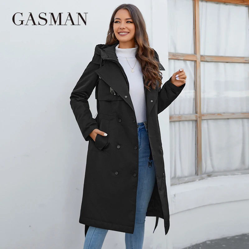 GASMAN 2023 marque de mode femmes printemps doudoune automne femmes manteau longue parka femmes vestes femme mince coton 8356