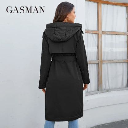 GASMAN 2023 marque de mode femmes printemps doudoune automne femmes manteau longue parka femmes vestes femme mince coton 8356