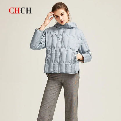 CHCH – manteau d'hiver de couleur Pure pour femme, veste en coton décontractée et à la mode, Parker chaude, nouvelle collection 2023