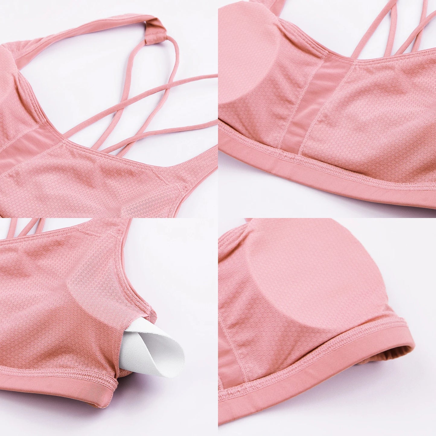 CRZ YOGA Soutien-gorge de sport à bretelles à faible impact pour femme – Soutien-gorge de yoga rembourré sans armatures coupe basse dans le dos croisé