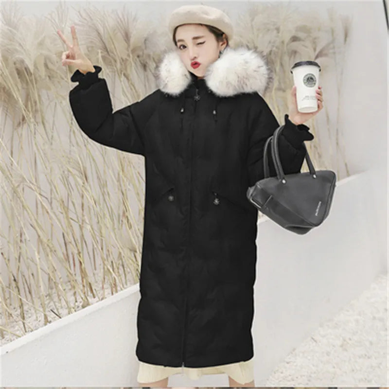 Grande fourrure nouveau blanc mode hiver veste femme vers le bas Parka femme chaud hiver manteau à capuche vêtement d'extérieur pour femmes