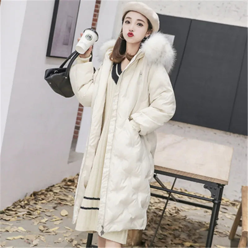 Grande fourrure nouveau blanc mode hiver veste femme vers le bas Parka femme chaud hiver manteau à capuche vêtement d'extérieur pour femmes