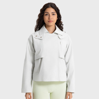 Trench court coupe-vent, imperméable et respirant pour femme détachable