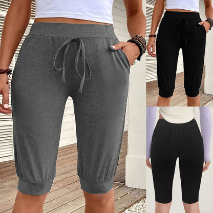 Women's Yoga Straight Sports Pocket Cropped Pants