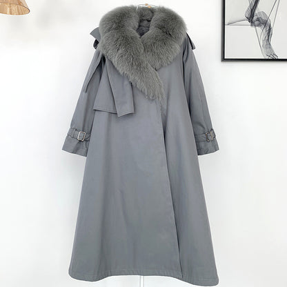 Pardessus de style trench détachable de longueur moyenne pour femmes