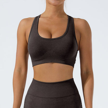 Soutien-gorge d'exercice super doux au toucher pour le dos, sous-vêtements résistants aux chocs, pour la course à pied et le fitness