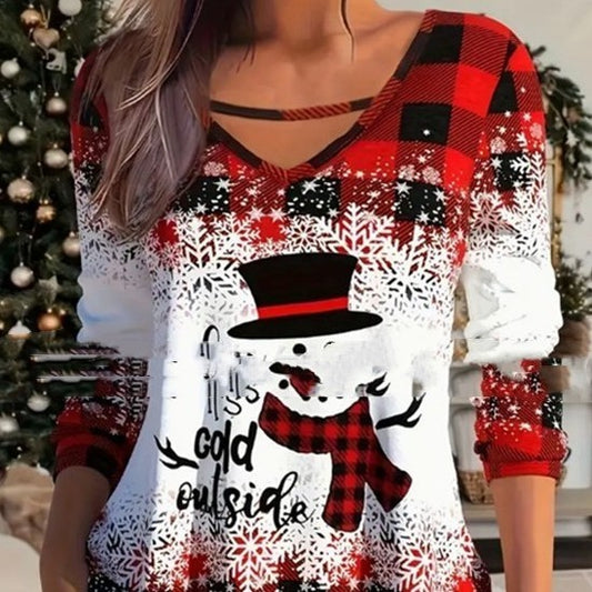 Christmas Women's T-shirt Knitwear Long Sleeve