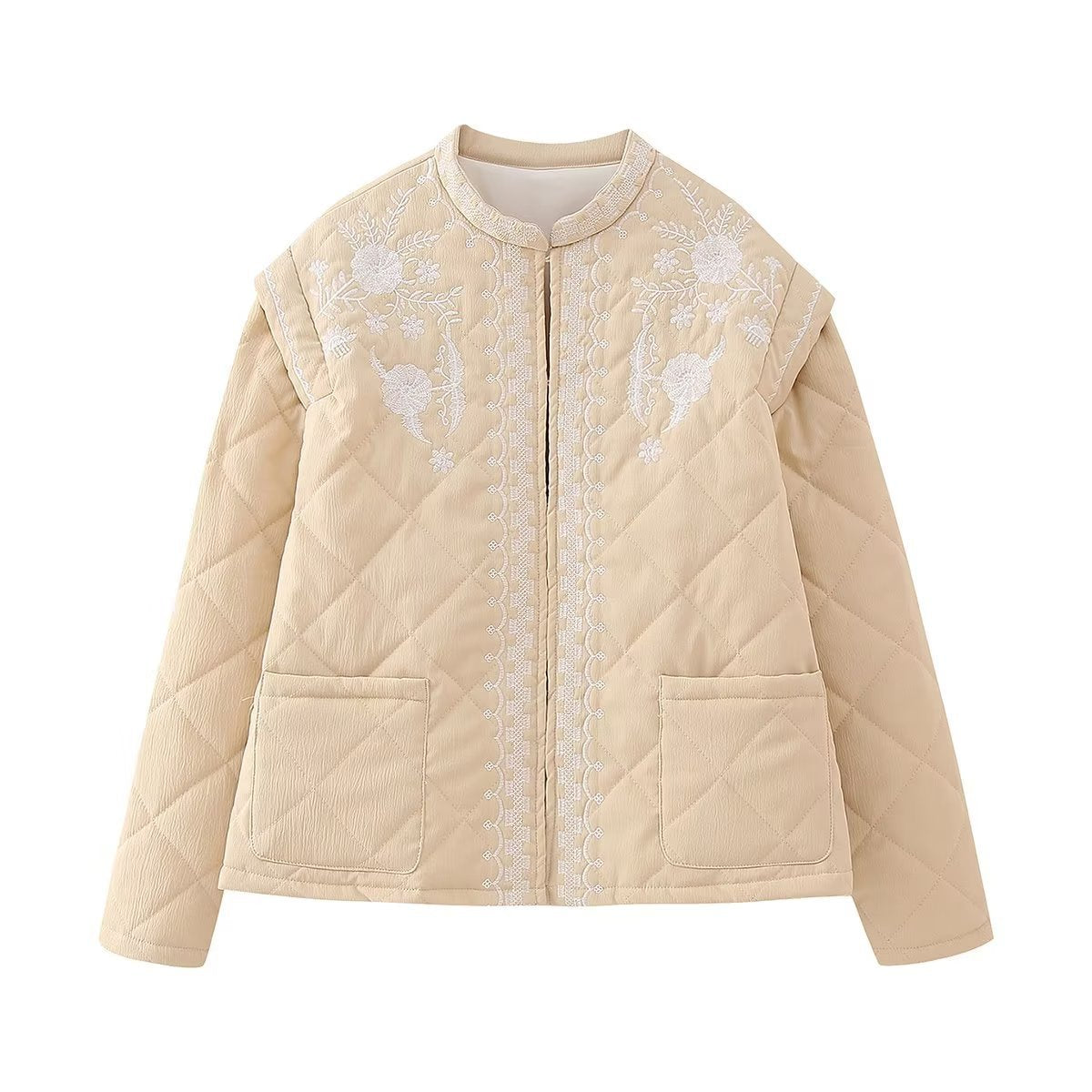 Manteau en coton automne et hiver col rond High Sense