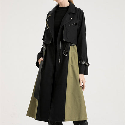 Nouveau Trench-Coat de Style britannique rétro aux couleurs assorties pour femmes