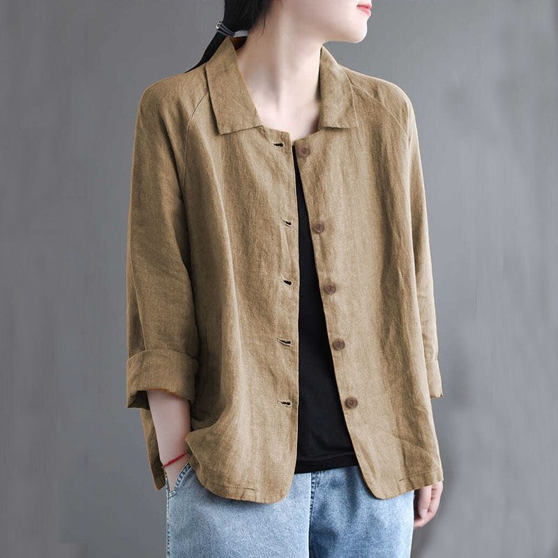 Women's Cotton And Linen New Easy Matching Coat