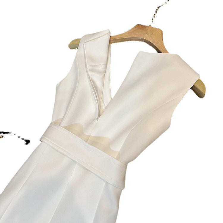 Women's White Vest Skirt Temperament Jacket Two-piece Set