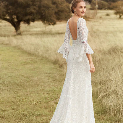 Robe de mariée à manches longues pour femmes