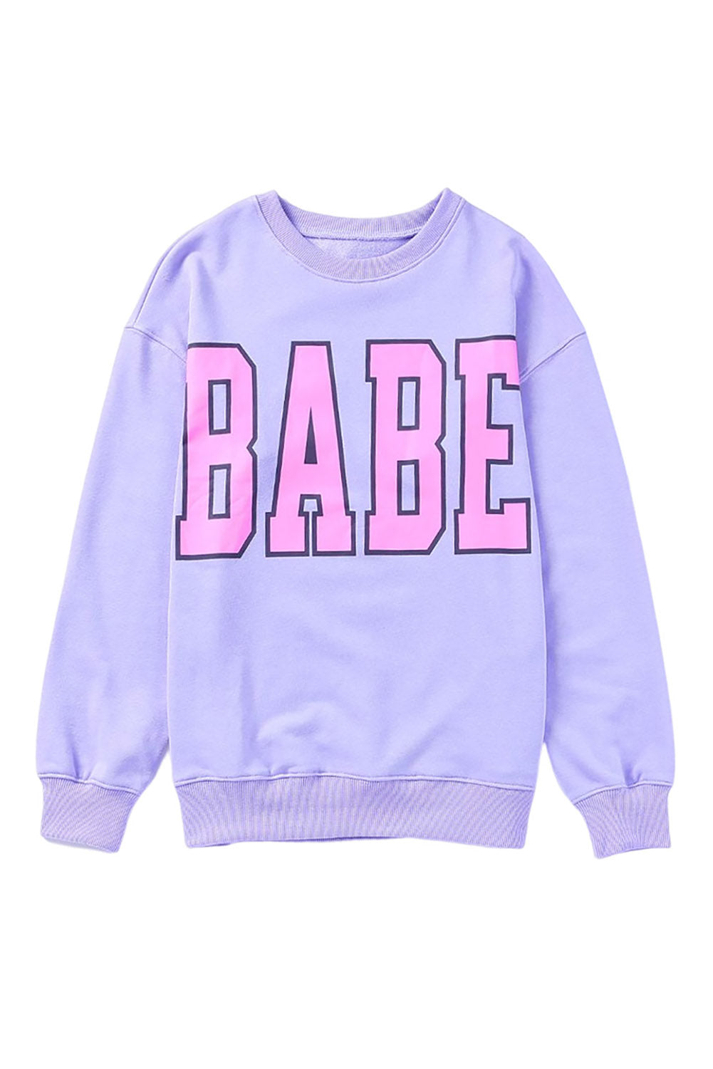 Sweat-shirt gris à motif lettre BABE