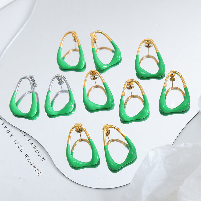 18k Gold Fashion Simple Irregular Design Versatile Earrings