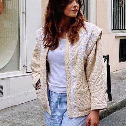 Manteau en coton automne et hiver col rond High Sense