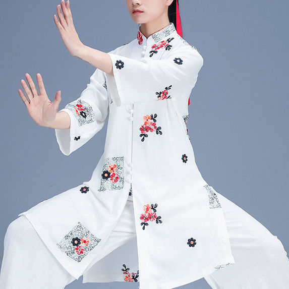 Costume Tai Ji pour femmes, haut de costume Tang rétro pour pratique des Arts martiaux chinois