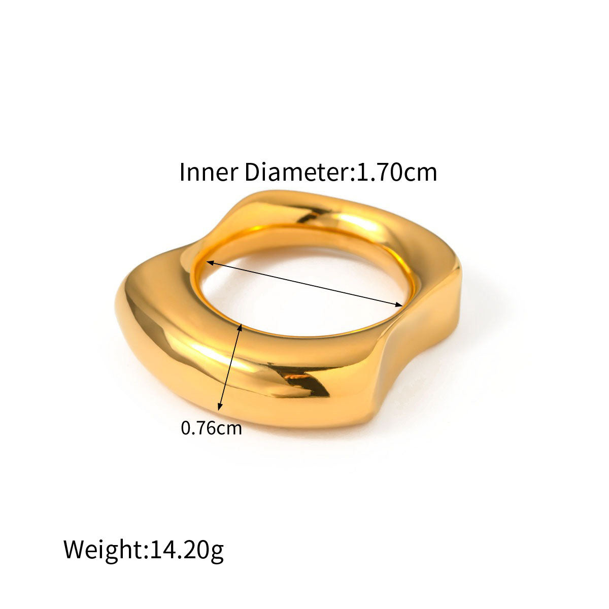 18k gold exaggerated fashionable irregular concave and convex design ring