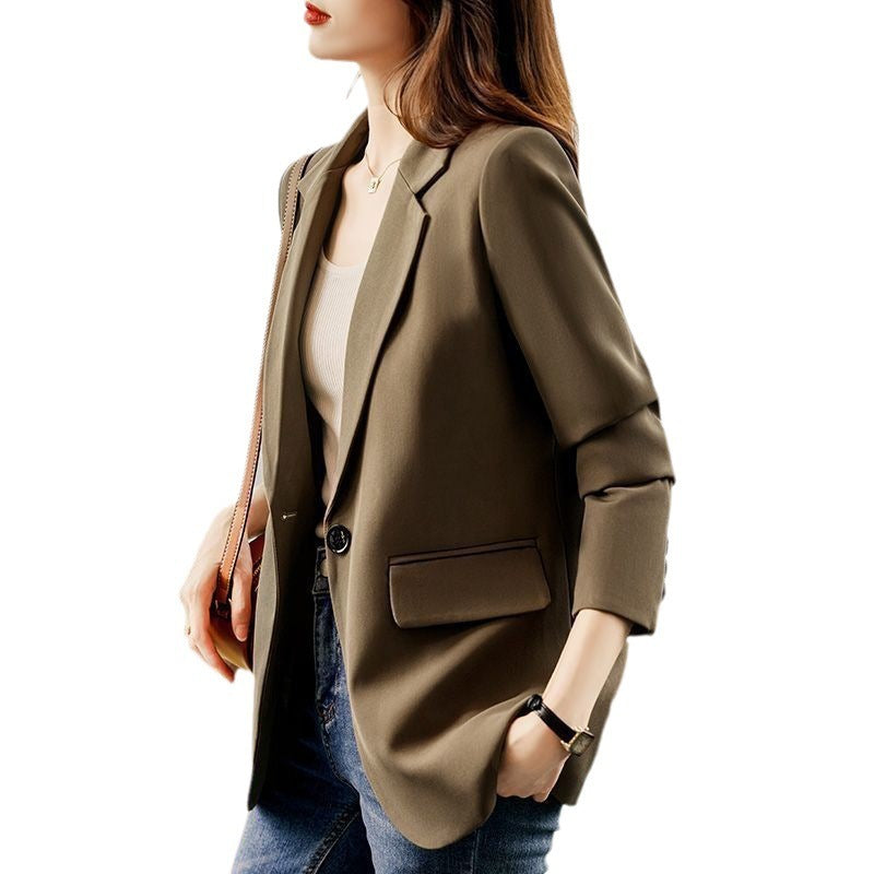 Manteau de costume à manches longues au design décontracté pour femmes