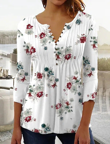 T-shirt imprimé floral pour femme